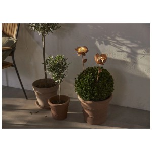 Star Trading Solar-Deko Oxida, rostfarbene Metall-Blumen mit kaltweissem LED-Licht, 51 cm hoch.