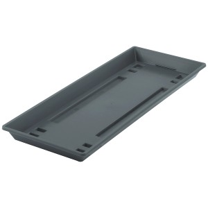 Sottovaso standard Geli antracite, circa 40 cm, in plastica per fioriere.
