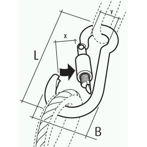 Moschettone Ø 8 mm / lunghezza 80 mm