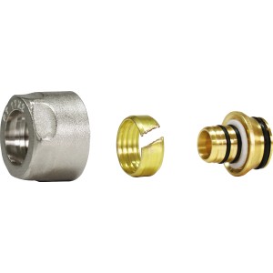 Raccordo a compressione in ottone, 16 mm x 3/4 di pollice, per pressfitting.