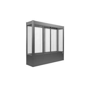 Serre moderne Biohort Florentina Mini, gris quartz métallisé, avec panneaux coulissants transparents. Pour carrés potagers.
