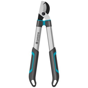 Cesoia per rami Gardena EasyCut S con leve in alluminio e lame affilate di precisione.