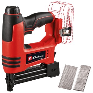 Einhell Power X-Change TE-CN 18 Li Solo chiodatrice/cucitrice a batteria, rosso/nero, con chiodi e graffette. Utensile a batteria per officina e hobby.