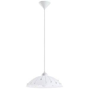 Lampada a sospensione bianca Eglo Vetro con elementi in vetro per lampadine E27.