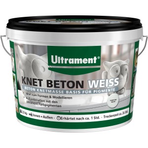 Secchio di Ultrament Knet Beton Bianco 2,5kg, malta secca per modellare oggetti decorativi.