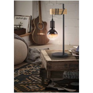 Ampoule LED décorative Eglo E27, G125, 4W, gris-noir, avec LED en spirale dans un salon.