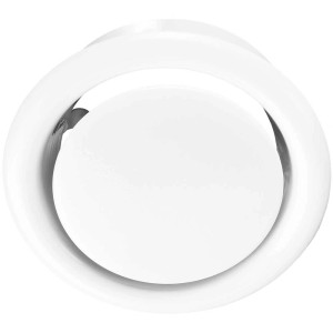 Soupape à disque Proself blanche en métal, Ø 100 mm pour systèmes de ventilation.