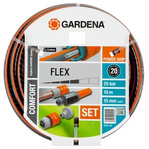 Gardena Flex tubo 15mm (5/8) x 10m set con raccordi, arrotolato.