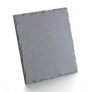 Plateau carré en ardoise, 30x30 cm, comme dessous de bougie ou élément décoratif pour intérieur et extérieur.