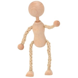 Glorex Bambolina di sisal naturale, alta 15 cm, in legno e sisal per progetti creativi.