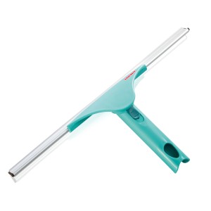 Tergivetro Leifheit Window Slider XL con manico telescopico (200 cm) in turchese e argento.