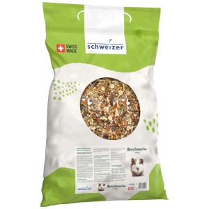 Sacco di cibo per cavie Eric Schweizer, 5kg, mangime complementare con erbe, verdure e cereali.