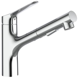 Miscelatore da lavello Laufen Twinpro con doccetta estraibilecromato21,5 cm