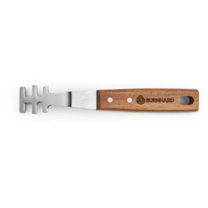 Lève-grille Burnhard en acier inoxydable avec manche en bois d'acacia, 26 cm, pour grilles.
