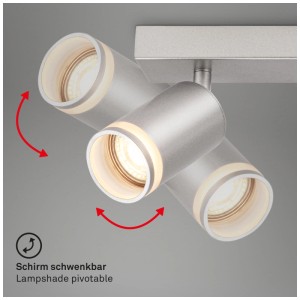 Briloner Faretto Rub, 4 luci, cromo, orientabile per illuminazione flessibile.