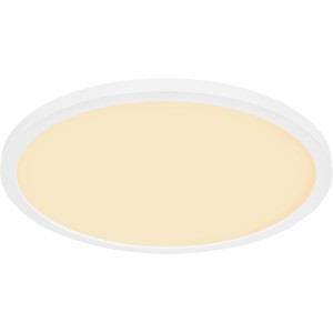 Plafonnier LED blanc rond Sapana, Ø 29,4 cm, pour salle de bain et autres pièces.