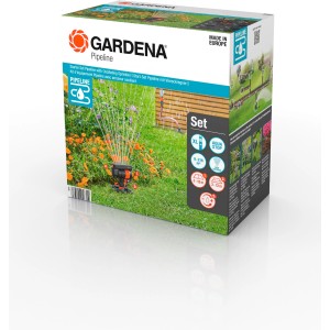 Gardena Start-Set Pipeline Arroseur oscillant en boîte, pour l'irrigation du jardin avec système d'arrosage.