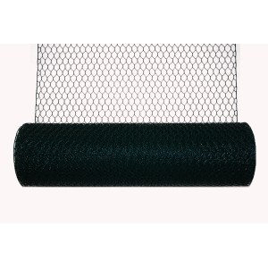 Grillage hexagonal vert (13 mm) revêtu de PVC en rouleau, pour clôtures et petits animaux.
