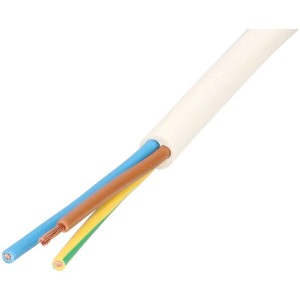 Cavo TD H05VV-F, bianco, 3x1,5 mm², 10 m: Cavo in plastica flessibile per elettrodomestici.