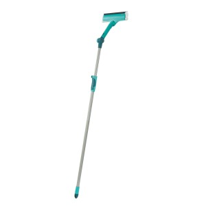 Leifheit Lavavetri 3 in 1 con panno in microfibra e tergivetro per finestre senza aloni.