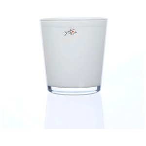 Vaso color crema per orchidee, Ø 12,5 cm, altezza 13 cm, in vetro.