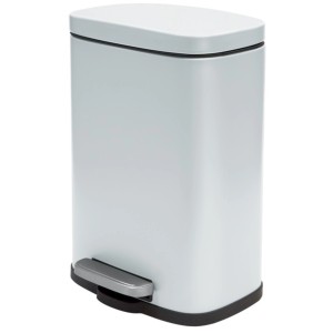 Spirella Akira pattumiera cosmetica, 5 l, bianco opaco, con pedale e chiusura soft-close.