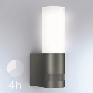 Applique murale extérieure à LED avec détecteur Steinel L 605 S anthracite et détecteur de mouvement.