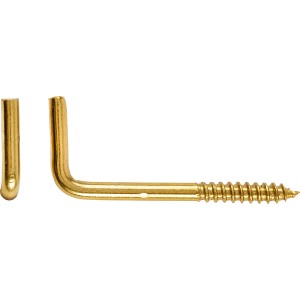 Crochet à vis droit laiton Ø 3 x 40 mm / 6 pcs