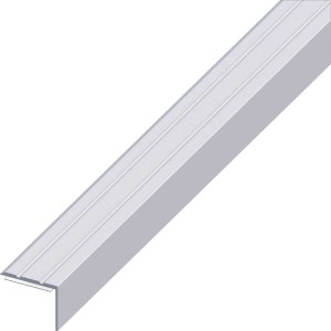 Selbstklebendes Parkettabschlussprofil, 8 mm hoch, 1 m lang, in Silber für saubere Übergänge.