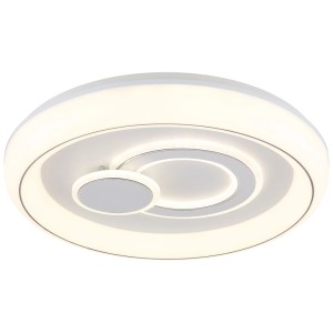 Plafonnier LED rond moderne Ruiz, blanc mat, diamètre 48 cm, 48 watts.