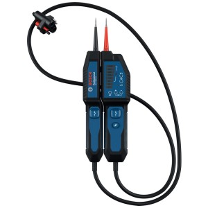 Testeur de tension Bosch Professional GVT 1000-15 avec câble et pointes de test.
