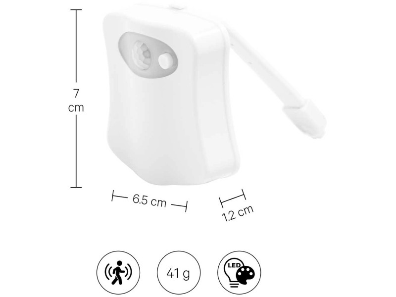 Veilleuse pour toilettes LED avec capteur de mouvement (HxlxP) x