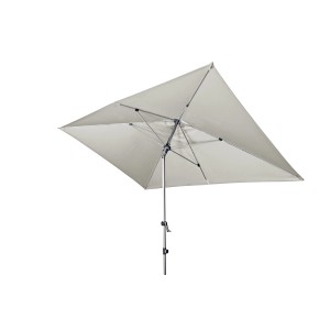 Ombrellone rettangolare grigio chiaro 300x200 cm con struttura in alluminio e funzione di inclinazione.