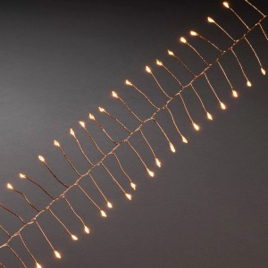 Catena luminosa Micro LED con 60 LED ambrati su filo di rame per interni.