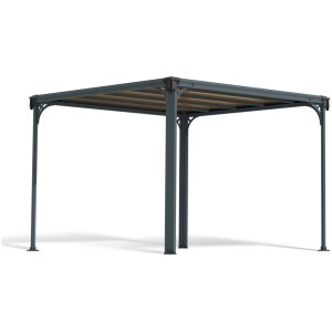Gazebo Milano con tetto piatto, 221x308x308 cm, pali in alluminio, pannelli alveolari.