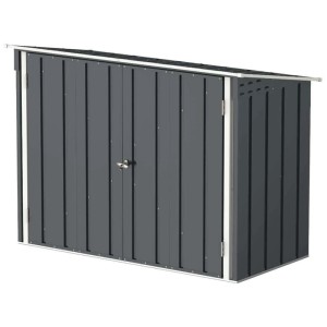 Garage per biciclette Duramax, 2x1 m, metallo, grigio, con doppia porta e chiusura a chiave, per riporre biciclette e accessori da giardino.