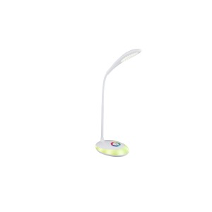 Weiße LED-Tischleuchte Minea von Globo, 3W, mit Touchdimmer und Farbwechsler.