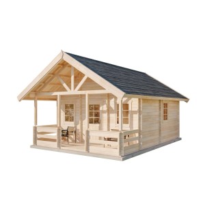 Abri de jardin Alpholz Lillehammer non traité avec toit à deux pentes et appentis.