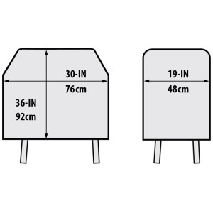 Dimensioni della copertura Broil King per serie Porta-Chef/GEM.