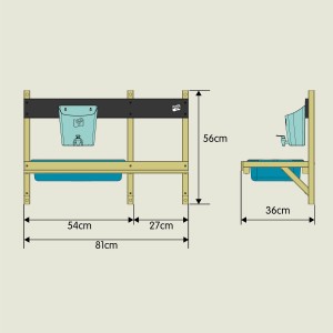 Cucina giocattolo in legno TP Toys Deluxe, dimensioni: 81x56x36cm, con lavello e dispenser d'acqua.