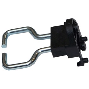 Küpper Supporto sistema, confezione da 4, argento-nero, per pannello forato da banco per appendere gli utensili.