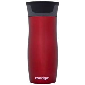 Thermos Contigo West Loop rosso in acciaio inox, capacità 470 ml.