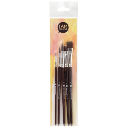 I Am Creative Universal Pinselset mit Flach-, Rund-, Linierpinsel 5-tlg.