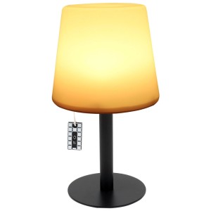 Lampada da tavolo LED AddLiving, nera, luce bianca calda, dimmerabile, cambio colore RGB. Luce decorativa IP44.