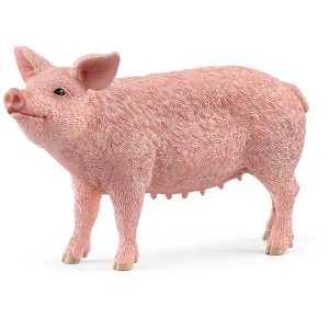 Cochon Schleich détaillé, rose, de l'univers Farm World.