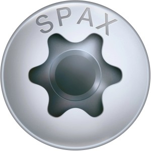 Dettaglio di una vite universale Spax 3,5 x 16 mm con attacco T-Star plus.