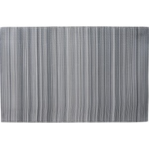 Tappeto da esterno grigio-antracite screziato 180x120cm in polipropilene con motivo a righe.