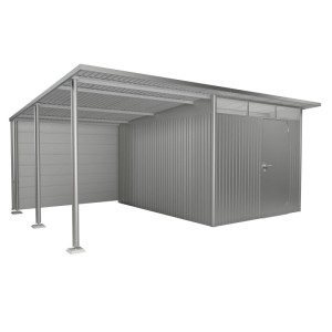 Panneau arrière Biohort pour toit latéral AvantGarde taille L, argent métallisé. Accessoire d'abri de jardin pour la protection contre les intempéries.