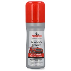 Nigrin Rénovateur plastique noir, 75ml, pour l'entretien auto et la ravivement des couleurs des plastiques.