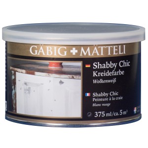 Barattolo di pittura a gesso Gäbig+Mätteli Shabby Chic bianco nuvola, 375ml, finitura opaca.